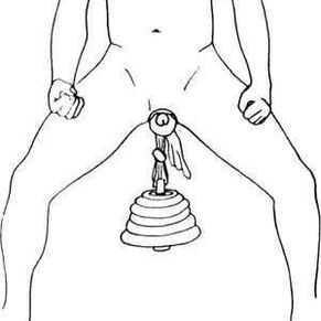 Ampliación do pene colgando unha carga